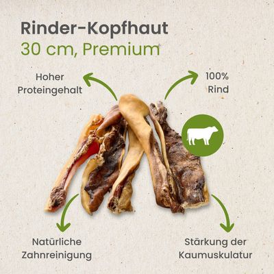 Kauartikel.com Rinder-Kopfhaut 30cm Premium