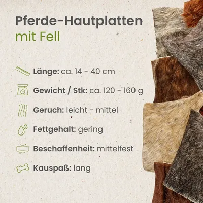 Kauartikel.com Pferde-Hautplatten mit Fell