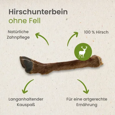 Kauartikel.com Hirsch Unterbein mit Fell