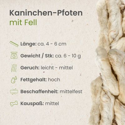Kauartikel.com Kaninchen-Pfoten mit Fell
