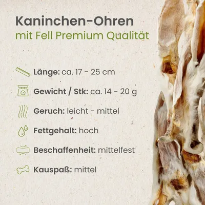 Kauartikel.com Kaninchen-Ohren mit Fell Premium Qualität Kauartikel.com Kaninchen-Ohren mit Fell Premium Qualität