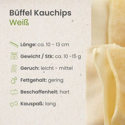 Kauartikel.com Büffel-Kauchips, weiß