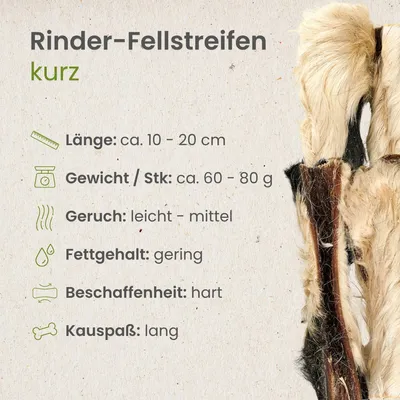 Kauartikel.com Rinder-Fellstreifen, kurz Kauartikel.com Rinder-Fellstreifen, kurz