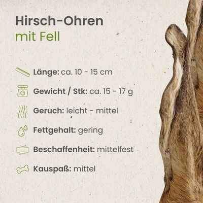 Kauartikel.com Hirsch-Ohren mit Fell