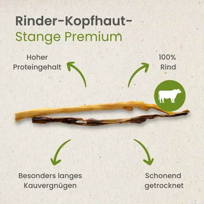 Kauartikel.com Rinder-Kopfhaut-Stange Premium Qualität