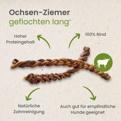 Kauartikel.com Ochsen-Ziemer, geflochten lang