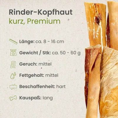 Kauartikel.com Rinder-Kopfhaut, kurz Premium Kauartikel.com Rinder-Kopfhaut, kurz Premium