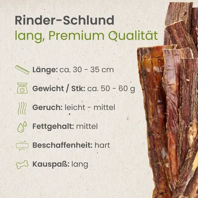 Kauartikel.com Rinder-Schlund, lang Premium Qualität Kauartikel.com Rinder-Schlund, lang Premium Qualität