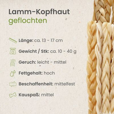 Kauartikel.com Lamm-Kopfhaut, geflochten