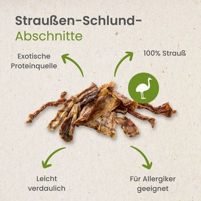 Kauartikel.com Straußen-Schlund-Abschnitte