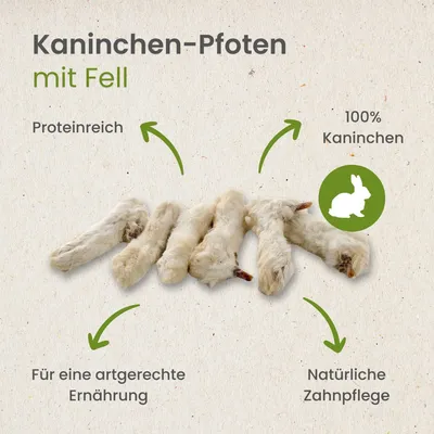 Kauartikel.com Kaninchen-Pfoten mit Fell