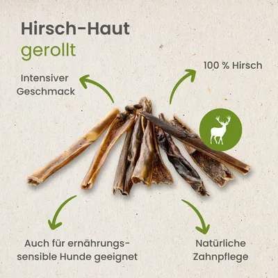 Kauartikel.com Hirsch-Haut, gerollt
