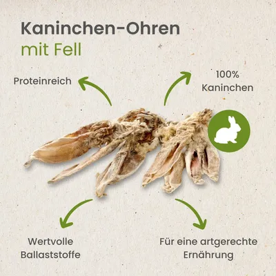 Kauartikel.com Kaninchen-Ohren mit Fell