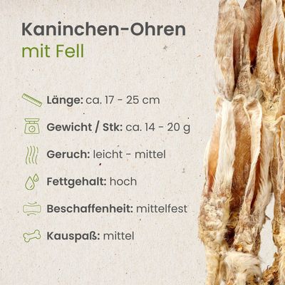 Kauartikel.com Kaninchen-Ohren mit Fell