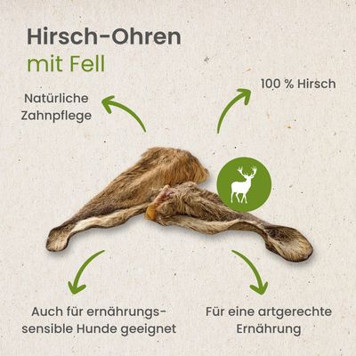 Kauartikel.com Hirsch-Ohren mit Fell