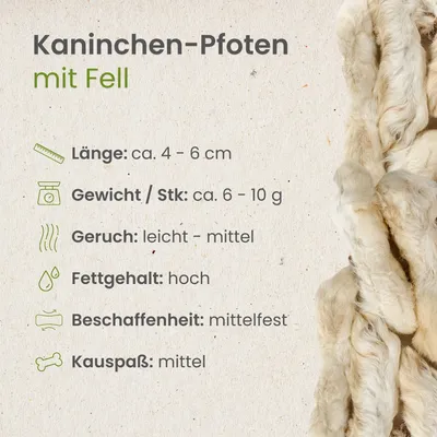 Kauartikel.com Kaninchen-Pfoten mit Fell
