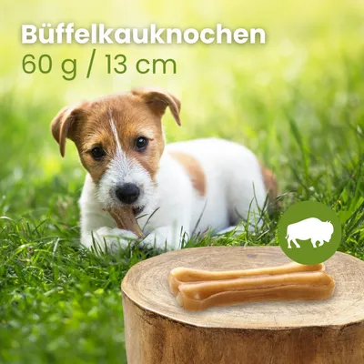 Kauartikel.com Büffelknochen, 60g, ca.13cm