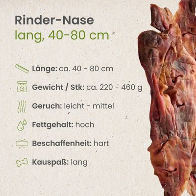 Kauartikel.com Rinder-Nase, lang 40-80cm