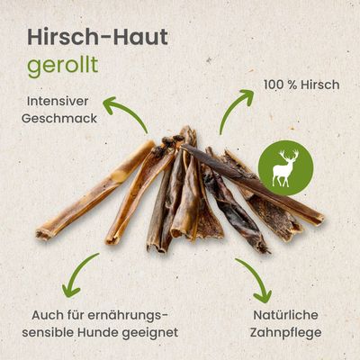 Kauartikel.com Hirsch-Haut, gerollt
