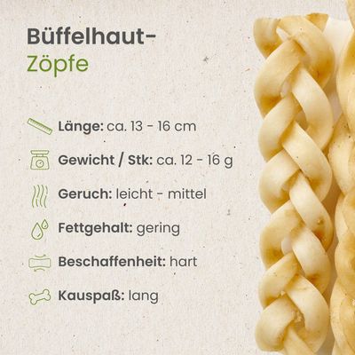 Kauartikel.com Büffelhaut-Zöpfe
