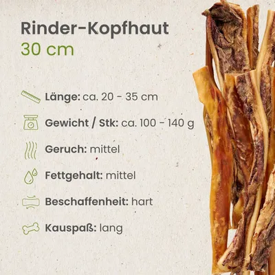 Kauartikel.com Rinder-Kopfhaut, 30cm Kauartikel.com Rinder-Kopfhaut, 30cm