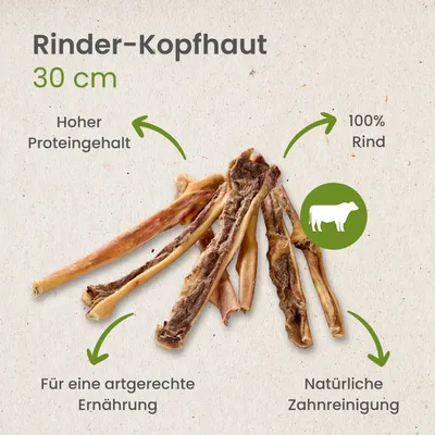 Kauartikel.com Rinder-Kopfhaut, 30cm Kauartikel.com Rinder-Kopfhaut, 30cm