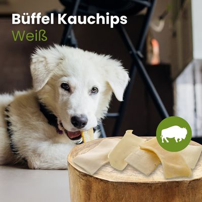 Kauartikel.com Büffel-Kauchips, weiß
