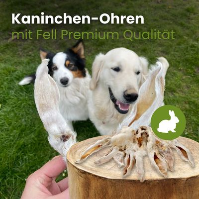 Kauartikel.com Kaninchen-Ohren mit Fell Premium Qualität