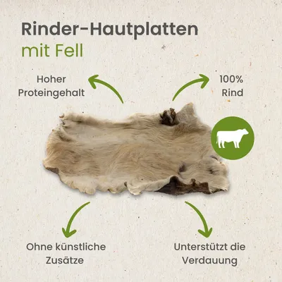 Kauartikel.com Rinder-Hautplatten mit Fell