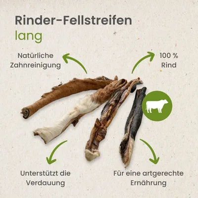 Kauartikel.com Rinder-Fellstreifen, lang Kauartikel.com Rinder-Fellstreifen, lang