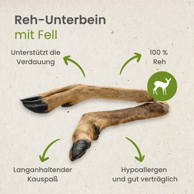 Kauartikel.com Reh-Unterbein mit Fell