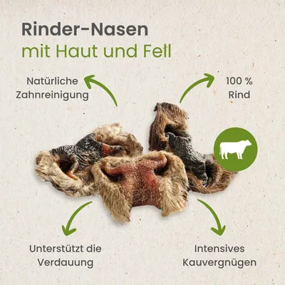 Kauartikel.com Rinder-Nasen mit Haut und Fell Kauartikel.com Rinder-Nasen mit Haut und Fell