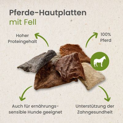 Kauartikel.com Pferde-Hautplatten mit Fell