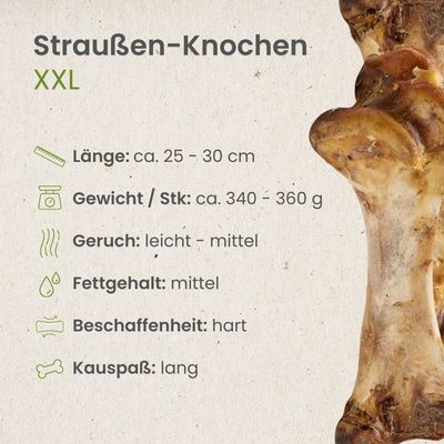Kauartikel.com Straußen-Knochen XXL