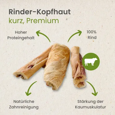 Kauartikel.com Rinder-Kopfhaut, kurz Premium Kauartikel.com Rinder-Kopfhaut, kurz Premium
