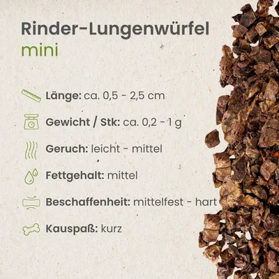 Kauartikel.com Rinder-Lungenwürfel, Mini Kauartikel.com Rinder-Lungenwürfel, Mini