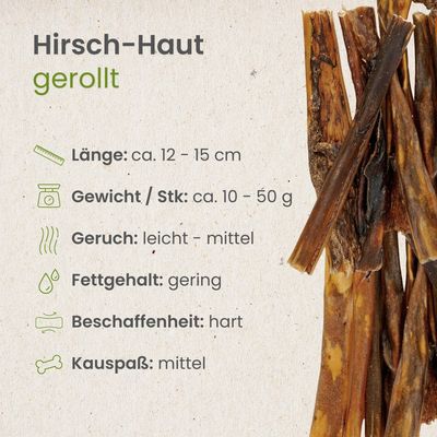 Kauartikel.com Hirsch-Haut, gerollt