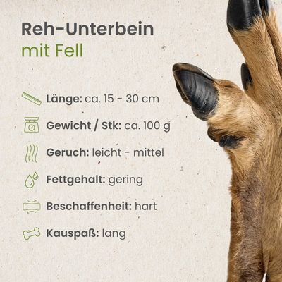 Kauartikel.com Reh-Unterbein mit Fell