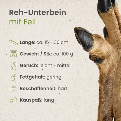 Kauartikel.com Reh-Unterbein mit Fell