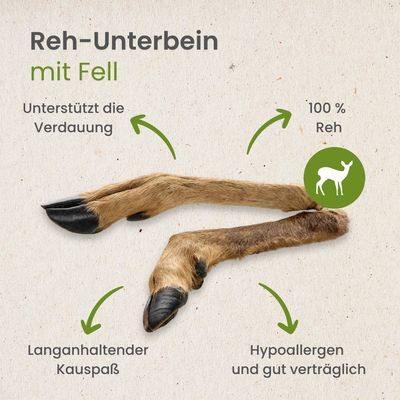Kauartikel.com Reh-Unterbein mit Fell
