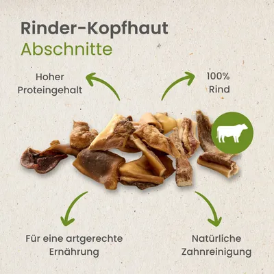 Kauartikel.com Rinder-Kopfhaut, Abschnitte Kauartikel.com Rinder-Kopfhaut, Abschnitte