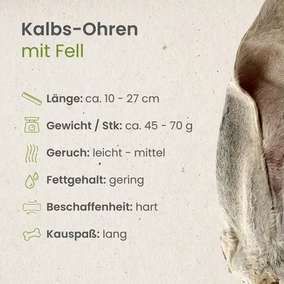 Kauartikel.com Kalbs-Ohren mit Fell