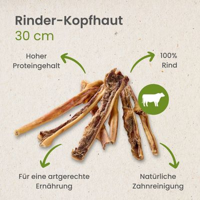 Kauartikel.com Rinder-Kopfhaut, 30cm