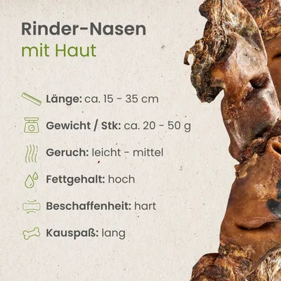 Kauartikel.com Rinder-Nasen mit Haut Kauartikel.com Rinder-Nasen mit Haut