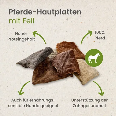 Kauartikel.com Pferde-Hautplatten mit Fell