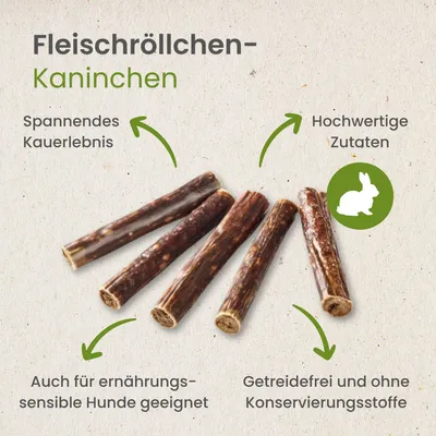 Kauartikel.com Fleischröllchen-Kaninchen