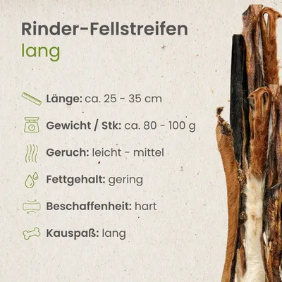 Kauartikel.com Rinder-Fellstreifen, lang Kauartikel.com Rinder-Fellstreifen, lang
