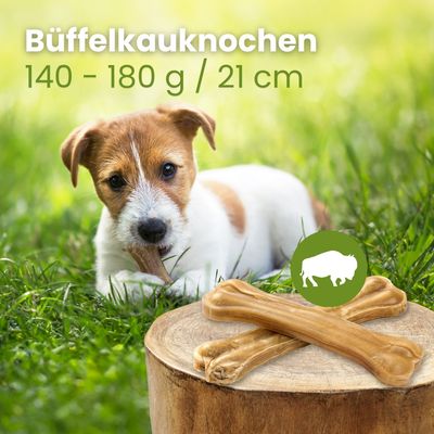 Kauartikel.com Büffelknochen, 140-180g / 21cm