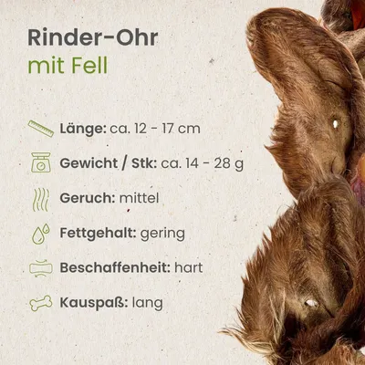 Kauartikel.com Rinder-Ohr mit Fell