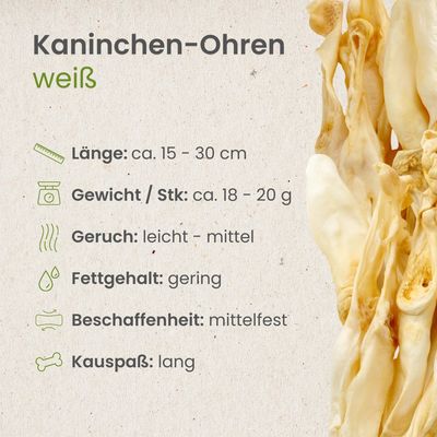 Kauartikel.com Kaninchen-Ohren, weiß